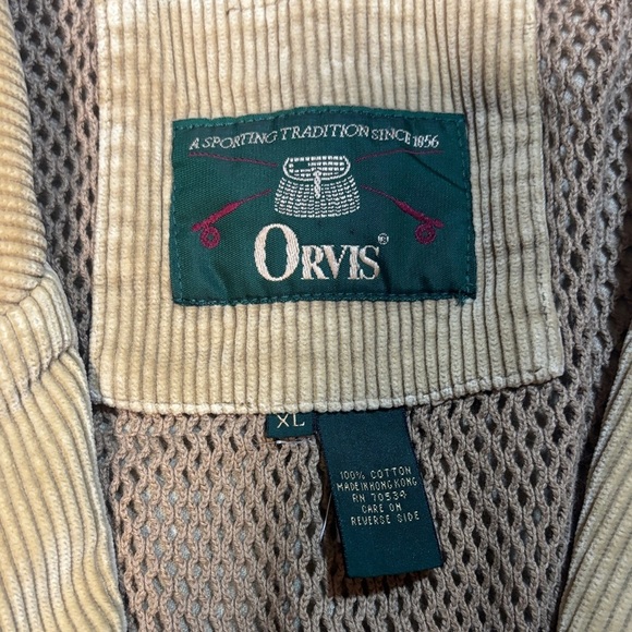 Orvis vintage corduroy field jacket elbow patches and interior mesh lining - Picture 2 of 10
